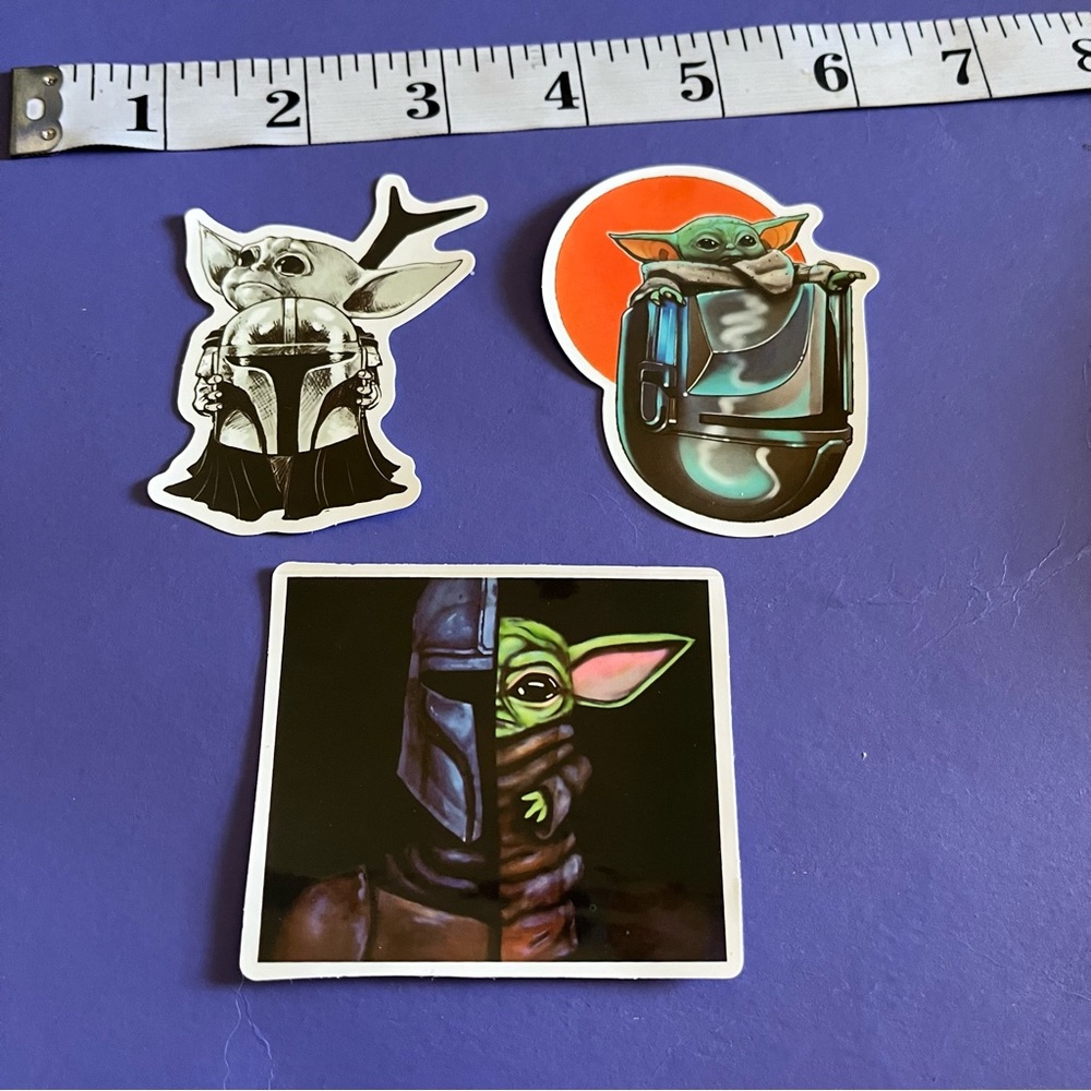Baby Yoda Grogu Disney Star Wars The Mandalorian 3 Sticker Pack